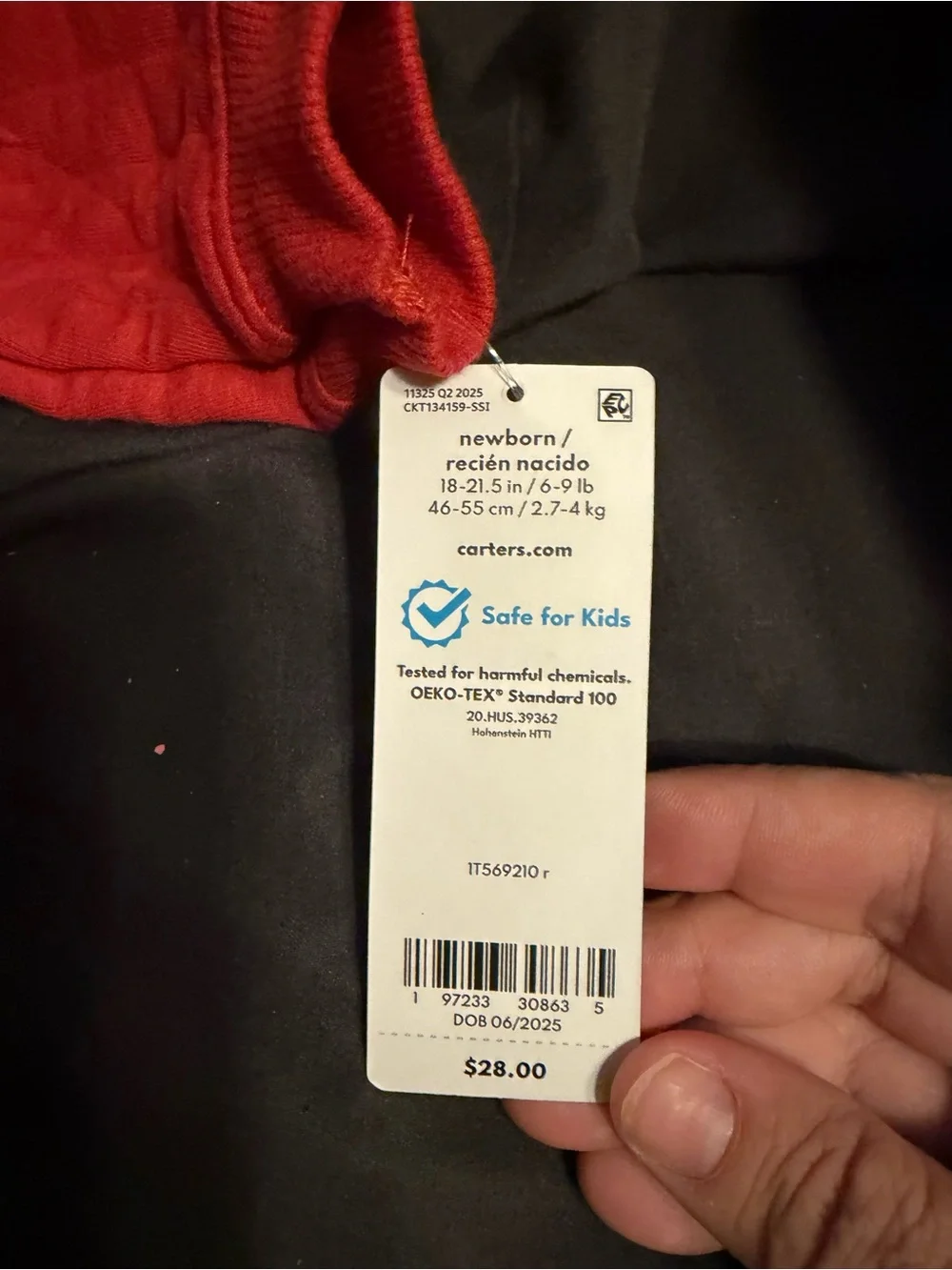 Carter's Red Hooded Baby One-Piece with Tiger Patch